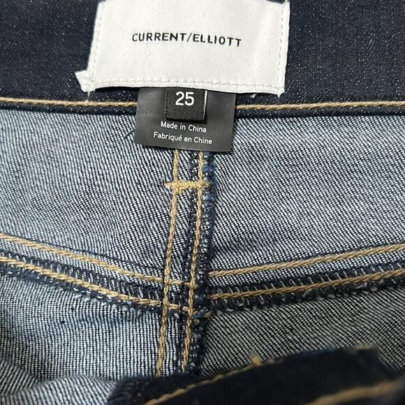 Current/Elliott The Mid Rise Stiletto Skinny Jeans Dark Wash size 25 - Picture 3 of 6